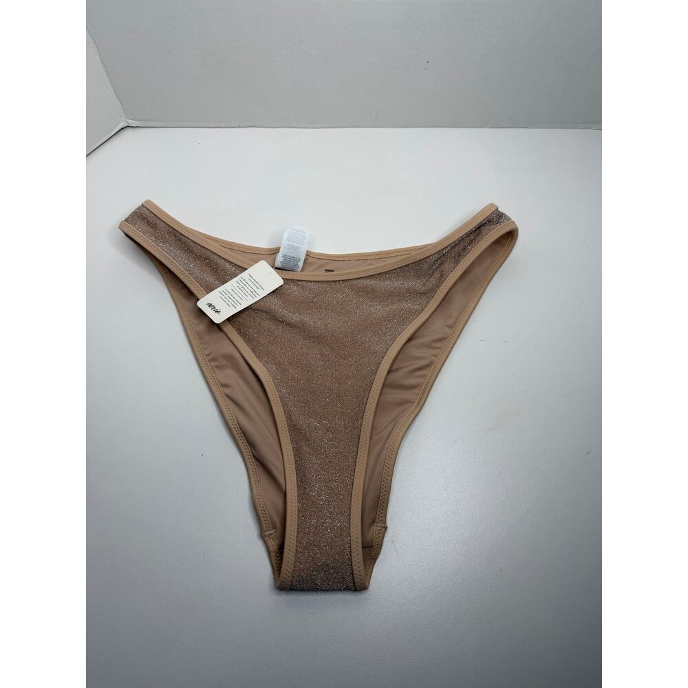 NEW Aerie American Eagle Sparkle Tan Bikini Bottoms Size Medium Womens